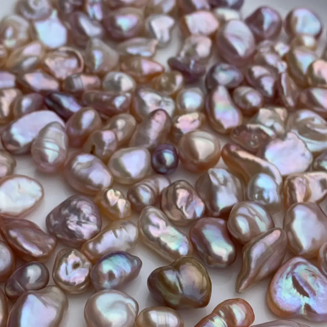 6-15mm Fresh Water Pearl Mirror Beads Broken Silver Baroque - Image 4