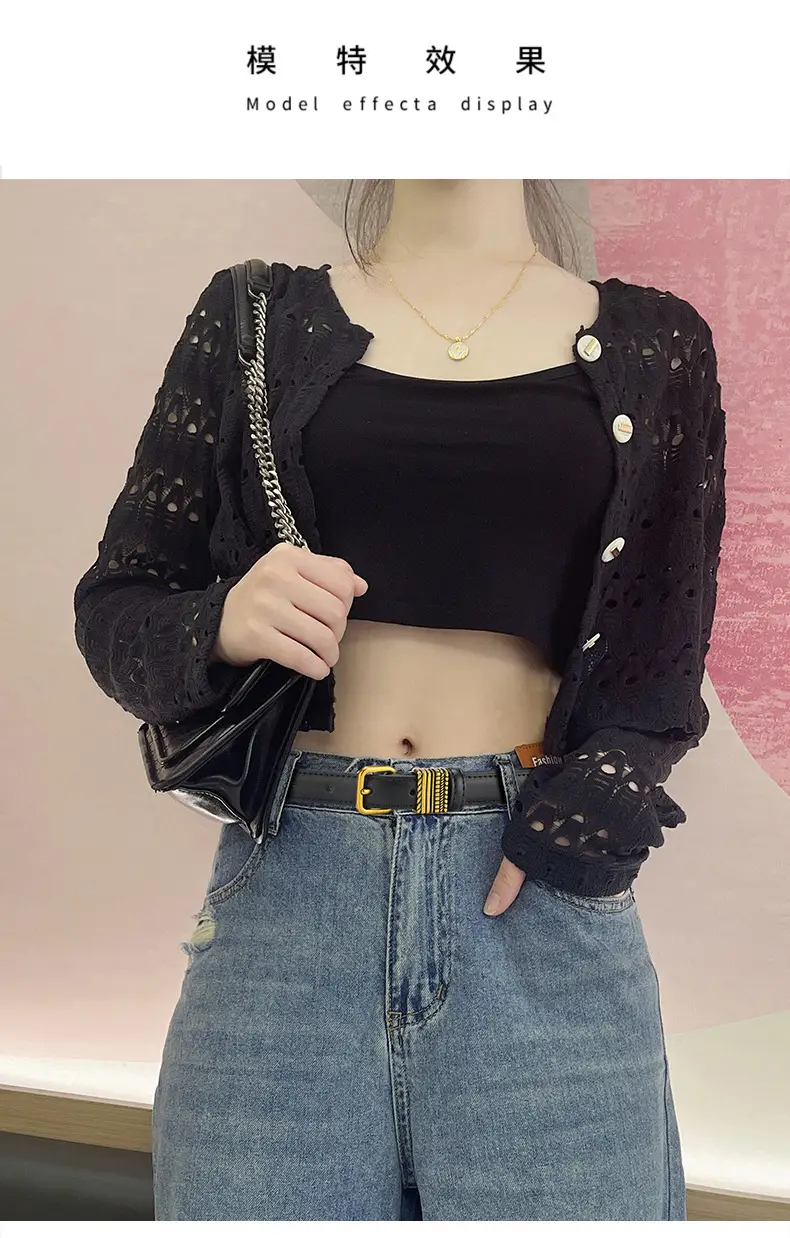 Women Brown Leather Belt with Crystal Buckle — feature 3