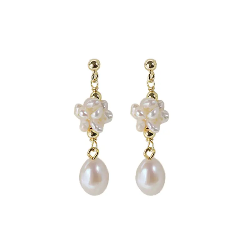 French Retro Pearl Earrings Gold Plated 925 Silver - Image 6