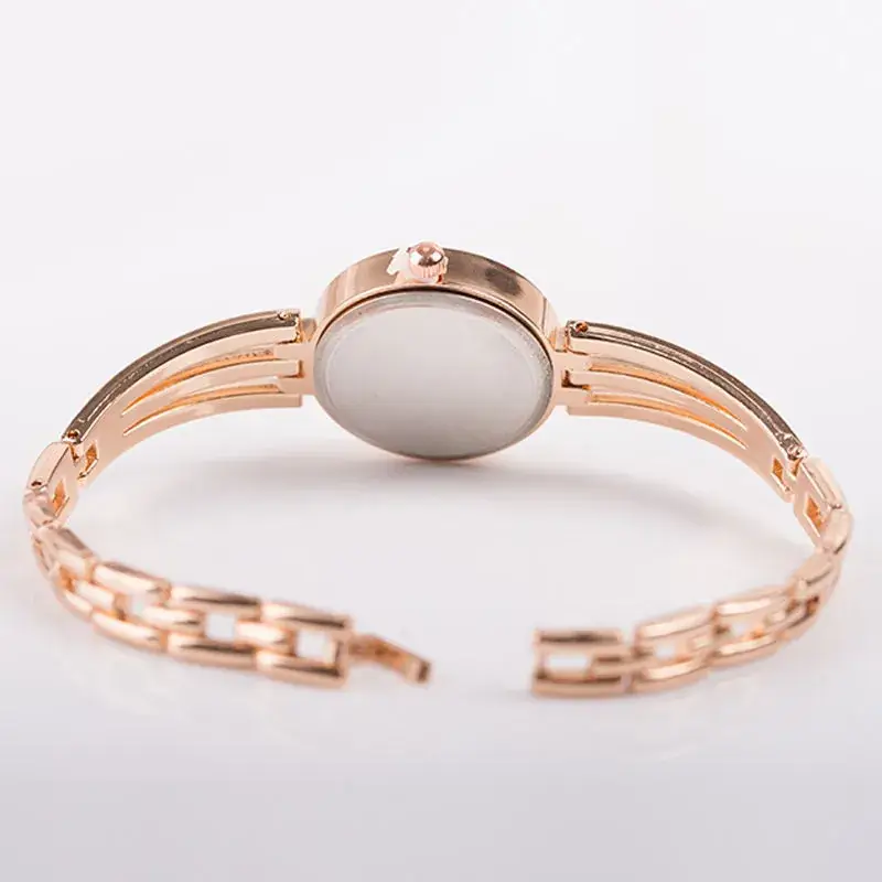 Women's Rose Gold Rhinestone Belt Watch - Image 4