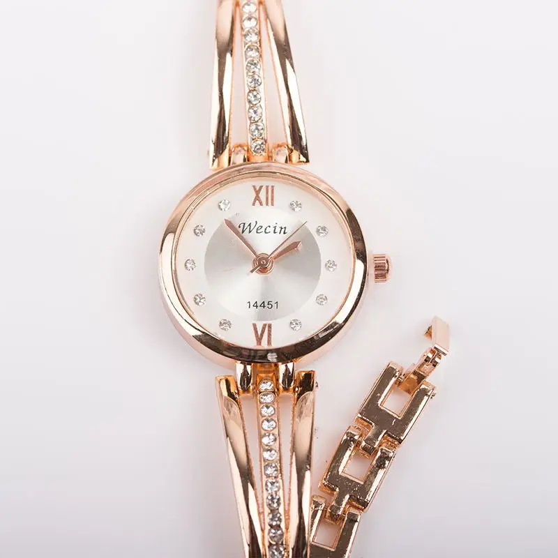 Women's Rose Gold Rhinestone Belt Watch — feature 5