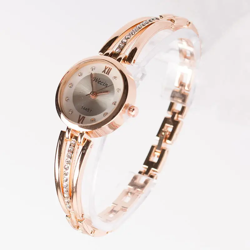 Women's Rose Gold Rhinestone Belt Watch — feature 6