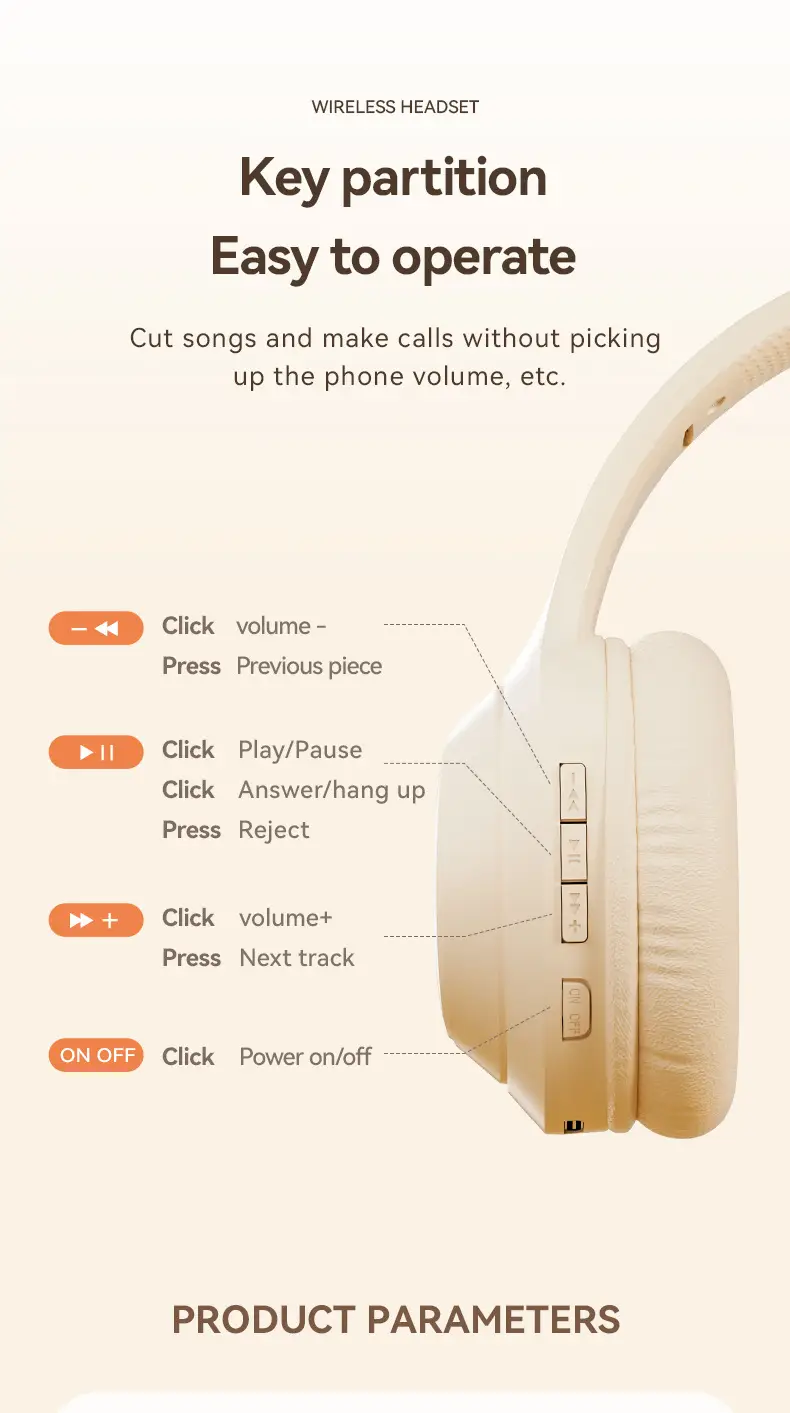 Cross-border Wireless Bluetooth Headset Long Life Solid Color — feature 13