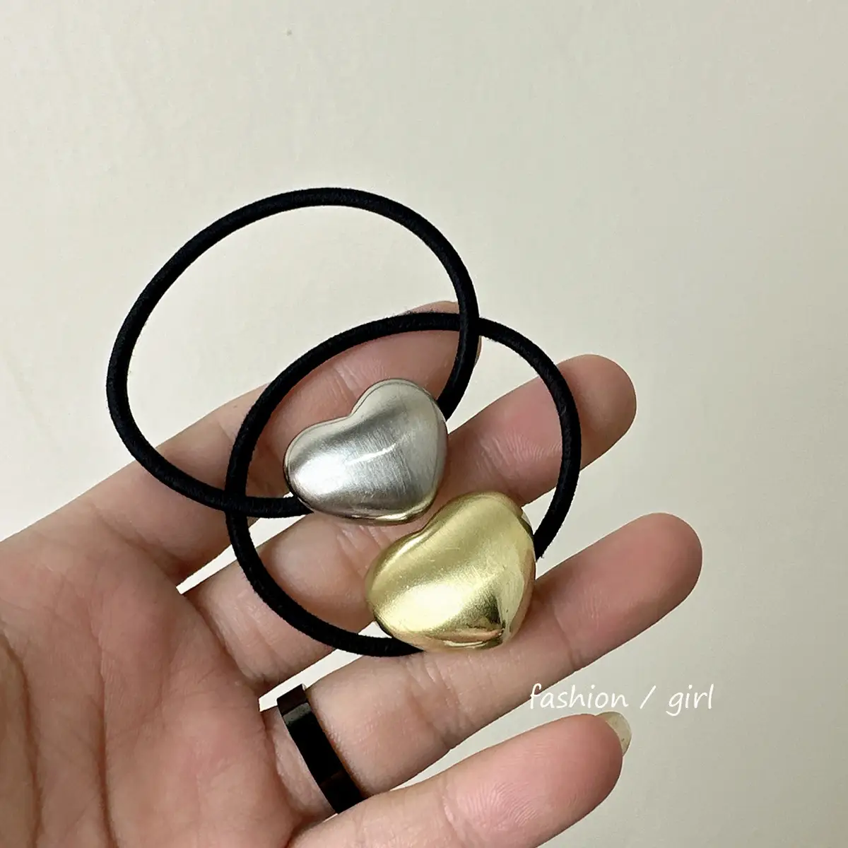 Vintage Gold Heart Hair Tie for Women
