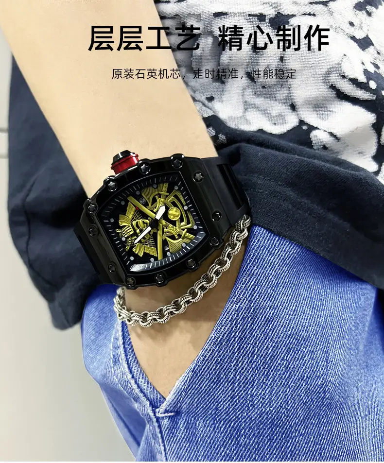 Men's Red Barrel Watch with Skeleton Design — feature 18