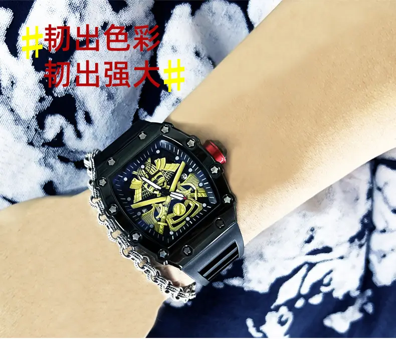 Men's Red Barrel Watch with Skeleton Design — feature 19