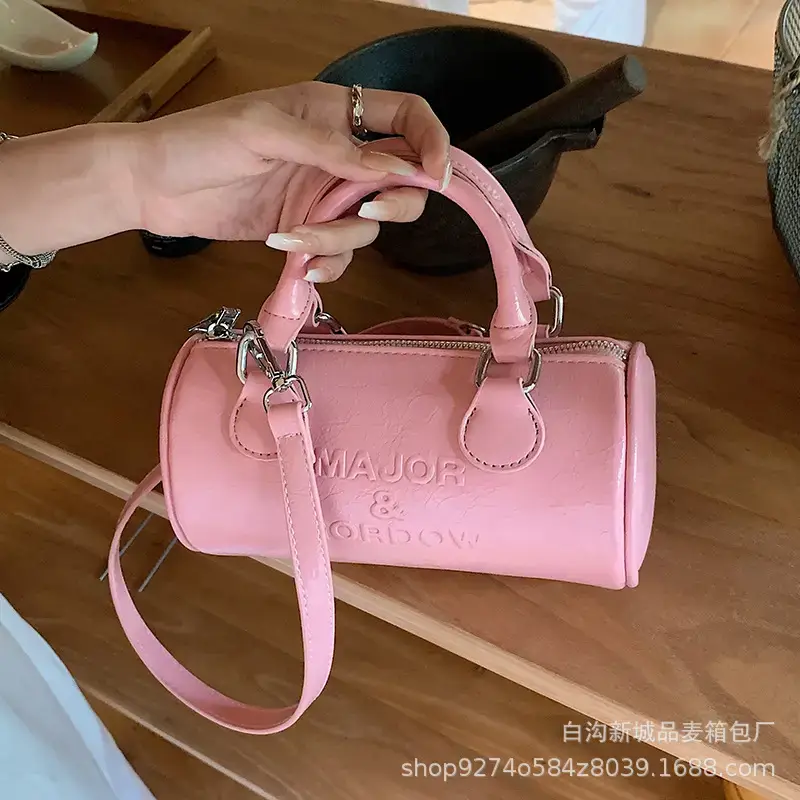 Silver Cylindrical Handbag for Women 2023 New Trend - Image 5