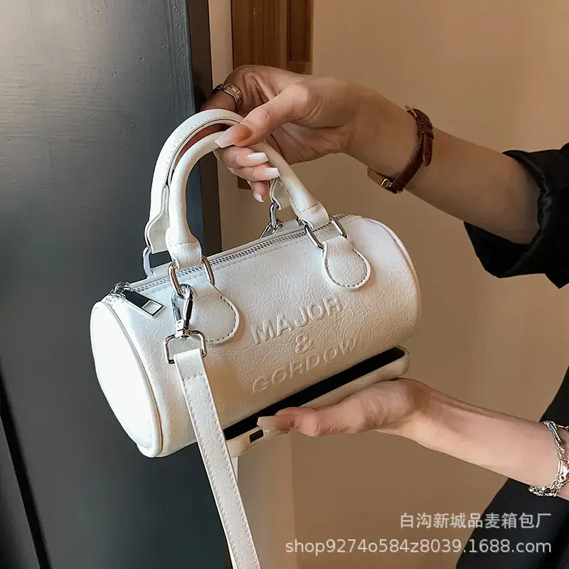 Silver Cylindrical Handbag for Women 2023 New Trend - Image 7