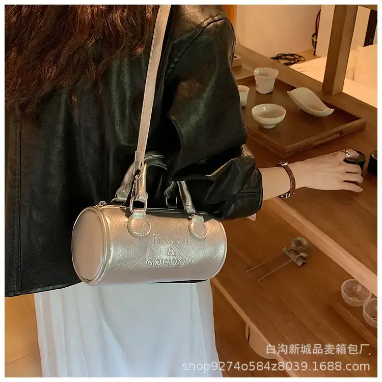 Silver Cylindrical Handbag for Women 2023 New Trend — feature 20