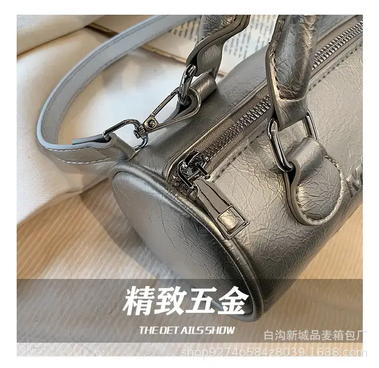 Silver Cylindrical Handbag for Women 2023 New Trend — feature 6
