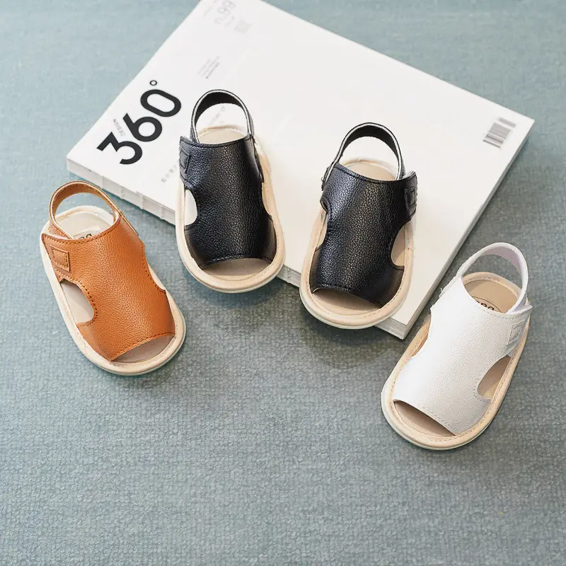 Spring and summer baby casual soft rubber bottom shoes 0-18 months baby double Velcro PU toddler shoes Baby Shoes sandals - Image 5