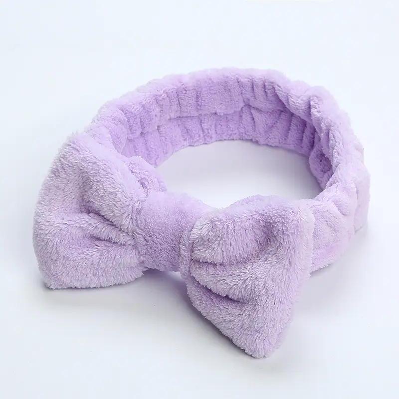 Blue Velvet Bow Headband for Women - Image 3