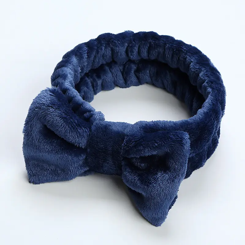 Blue Velvet Bow Headband for Women - Image 10