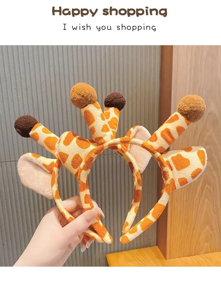 Cute Giraffe Headband with Antlers for Girls — feature 11
