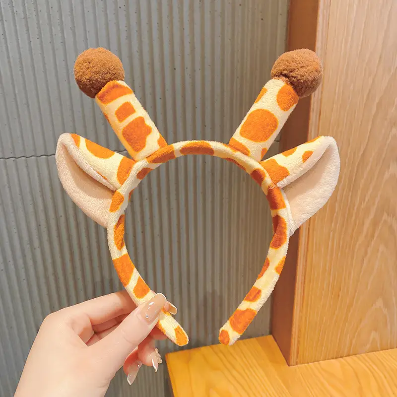 Cute Giraffe Headband with Antlers for Girls - Image 2