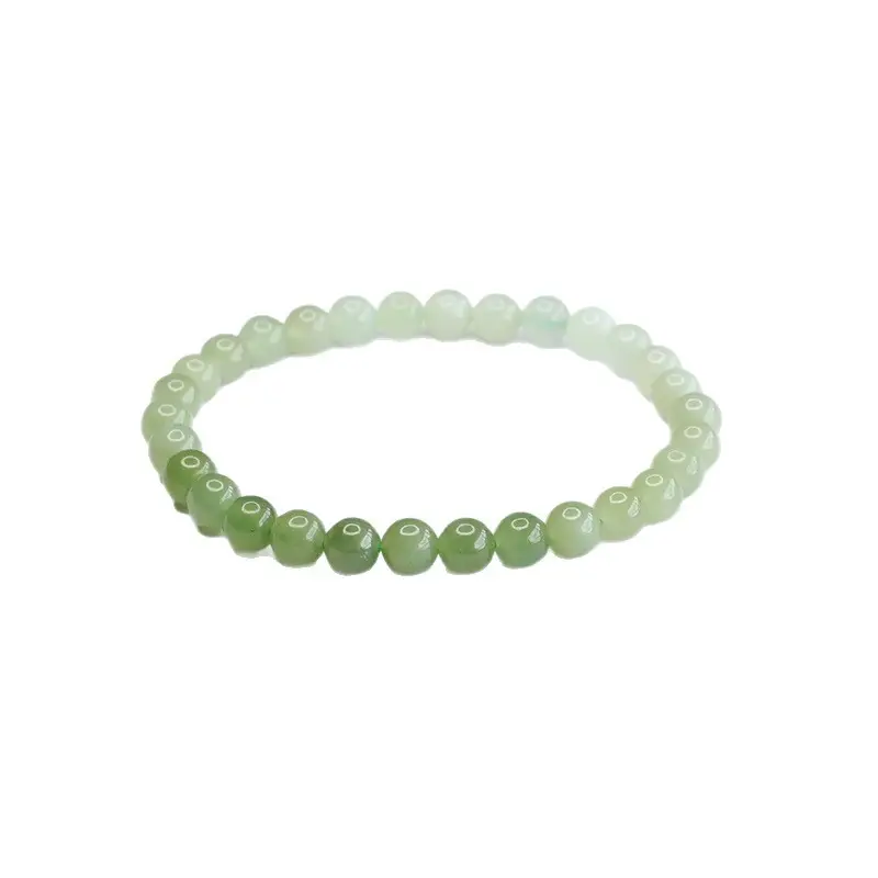 Aiyu Natural Jade Bracelet with Red Bead Gradient Design - Image 25