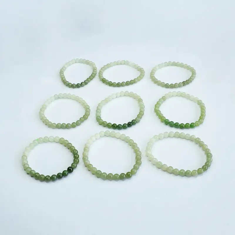 Aiyu Natural Jade Bracelet with Red Bead Gradient Design — feature 8