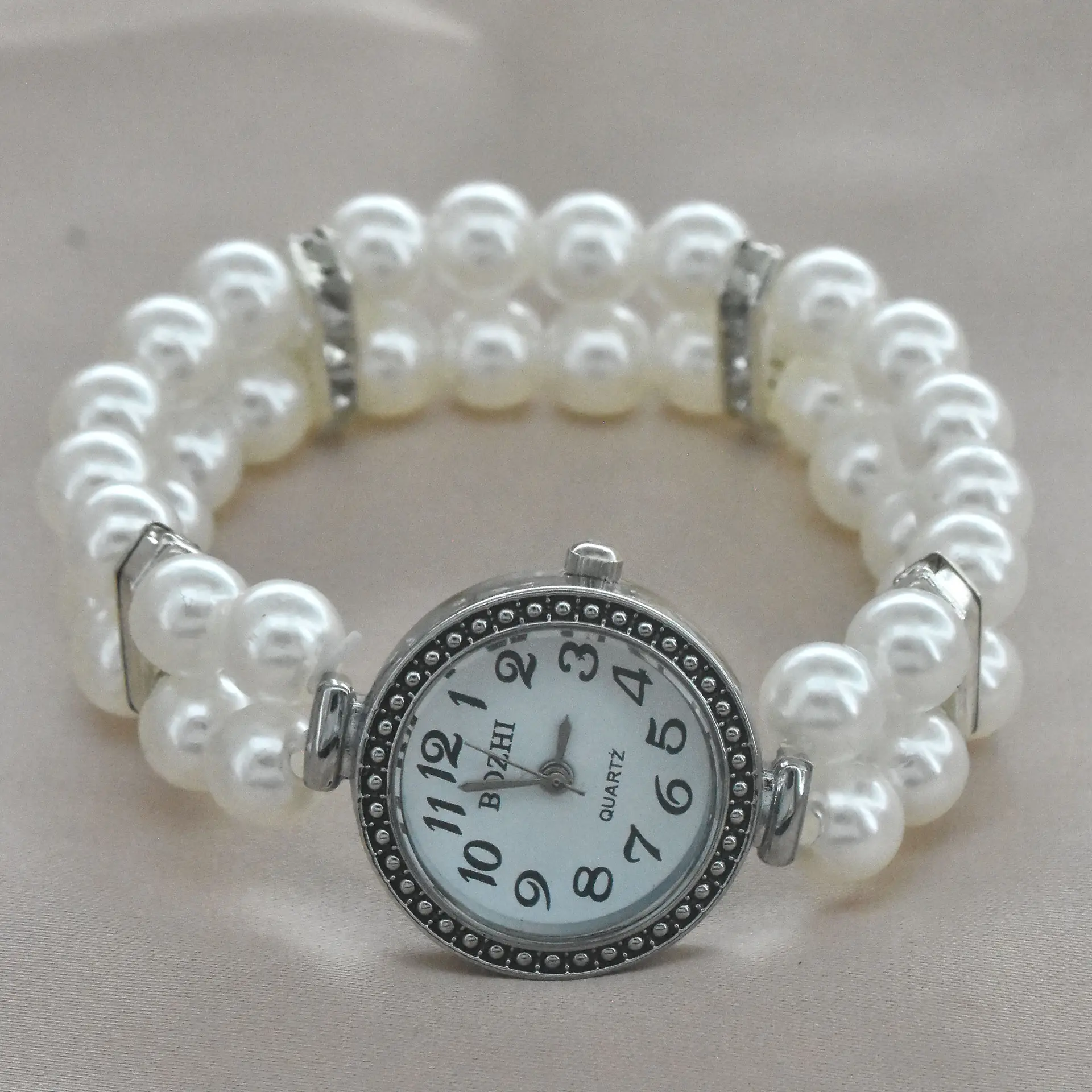 Women's Pearl Cross Bracelet Quartz Watch with Crystal Accents — feature 11