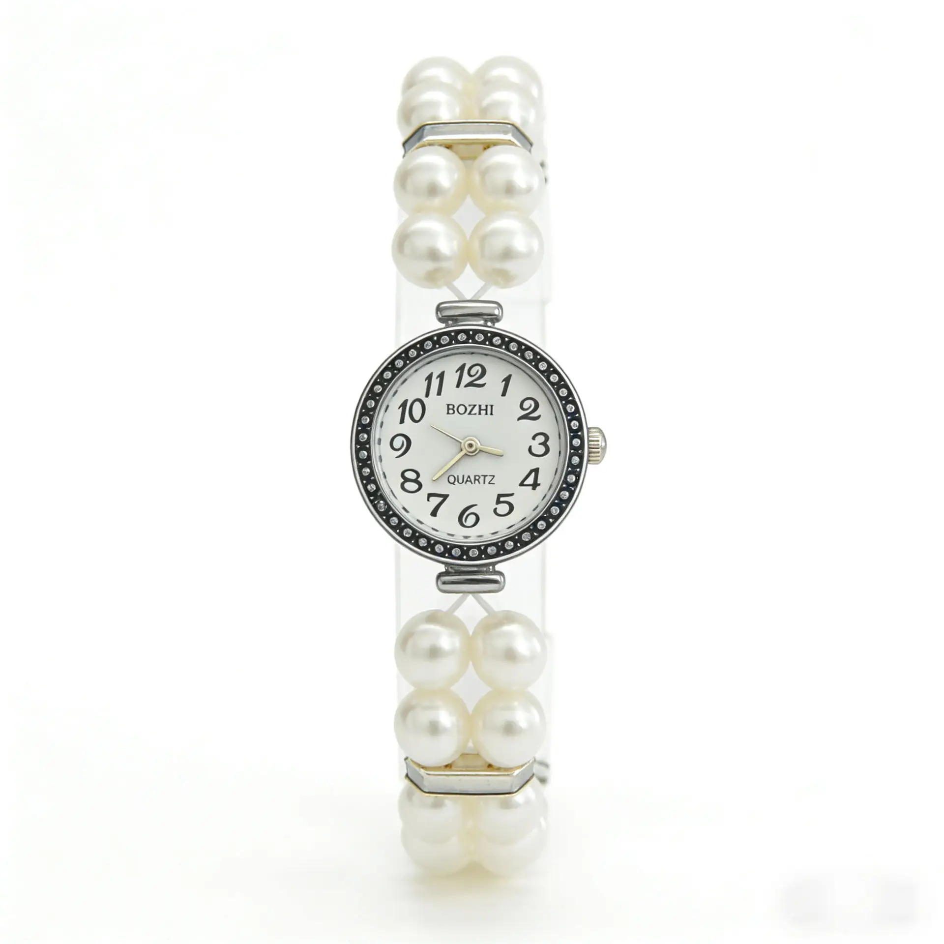Women's Pearl Cross Bracelet Quartz Watch with Crystal Accents — feature 13