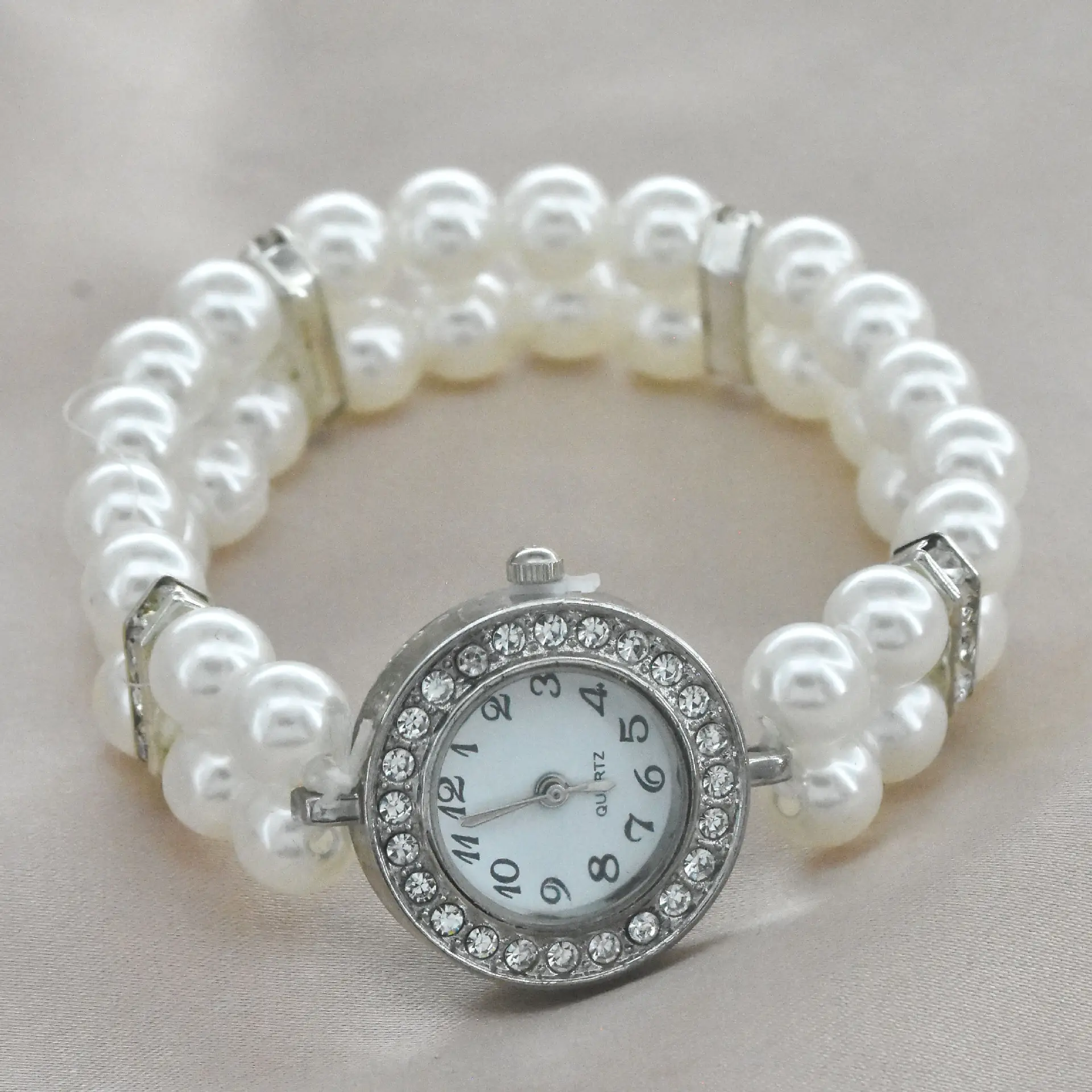 Women's Pearl Cross Bracelet Quartz Watch with Crystal Accents — feature 16