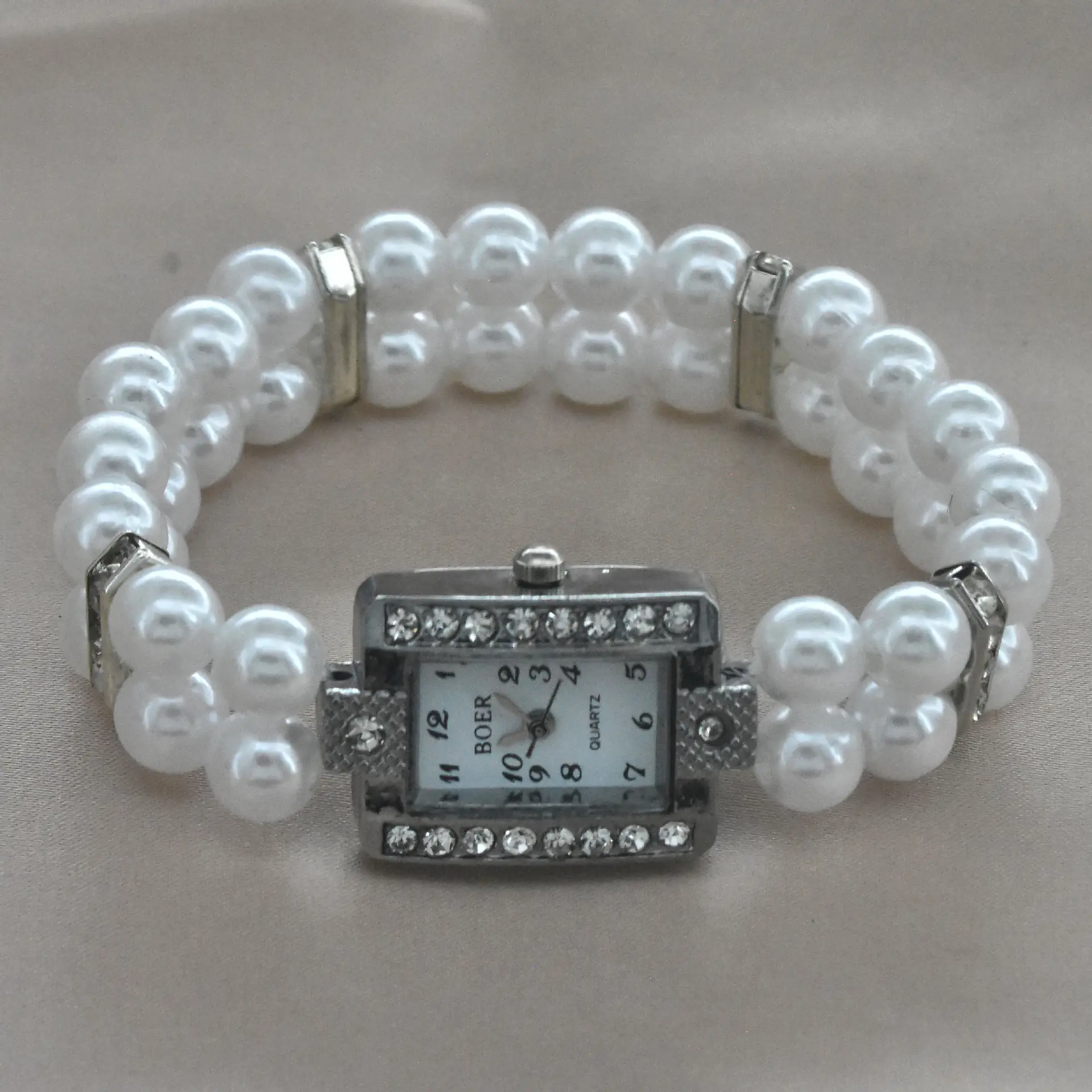 Women's Pearl Cross Bracelet Quartz Watch with Crystal Accents — feature 19