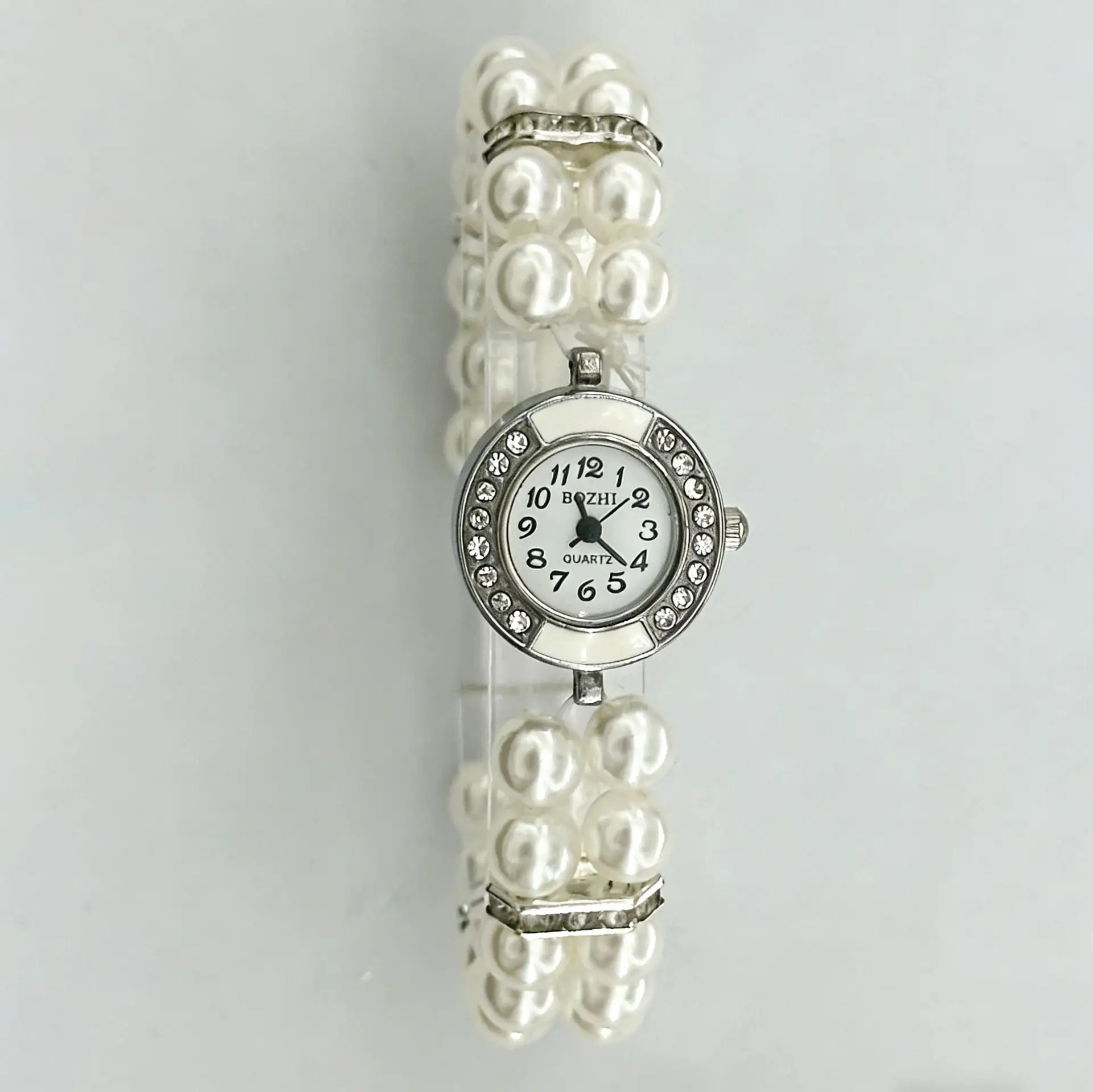 Women's Pearl Cross Bracelet Quartz Watch with Crystal Accents — feature 2