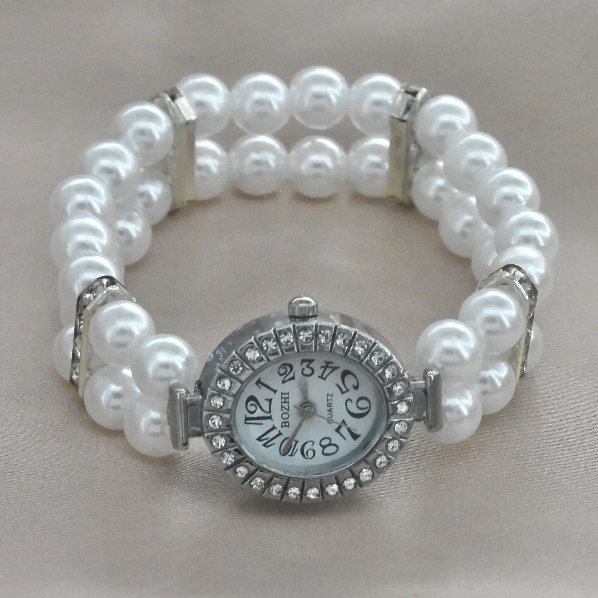 Women's Pearl Cross Bracelet Quartz Watch with Crystal Accents — feature 21