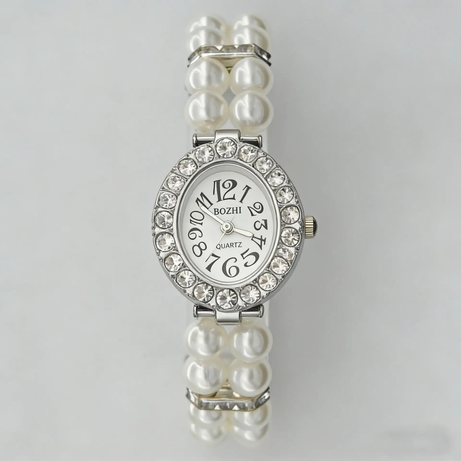 Women's Pearl Cross Bracelet Quartz Watch with Crystal Accents — feature 23