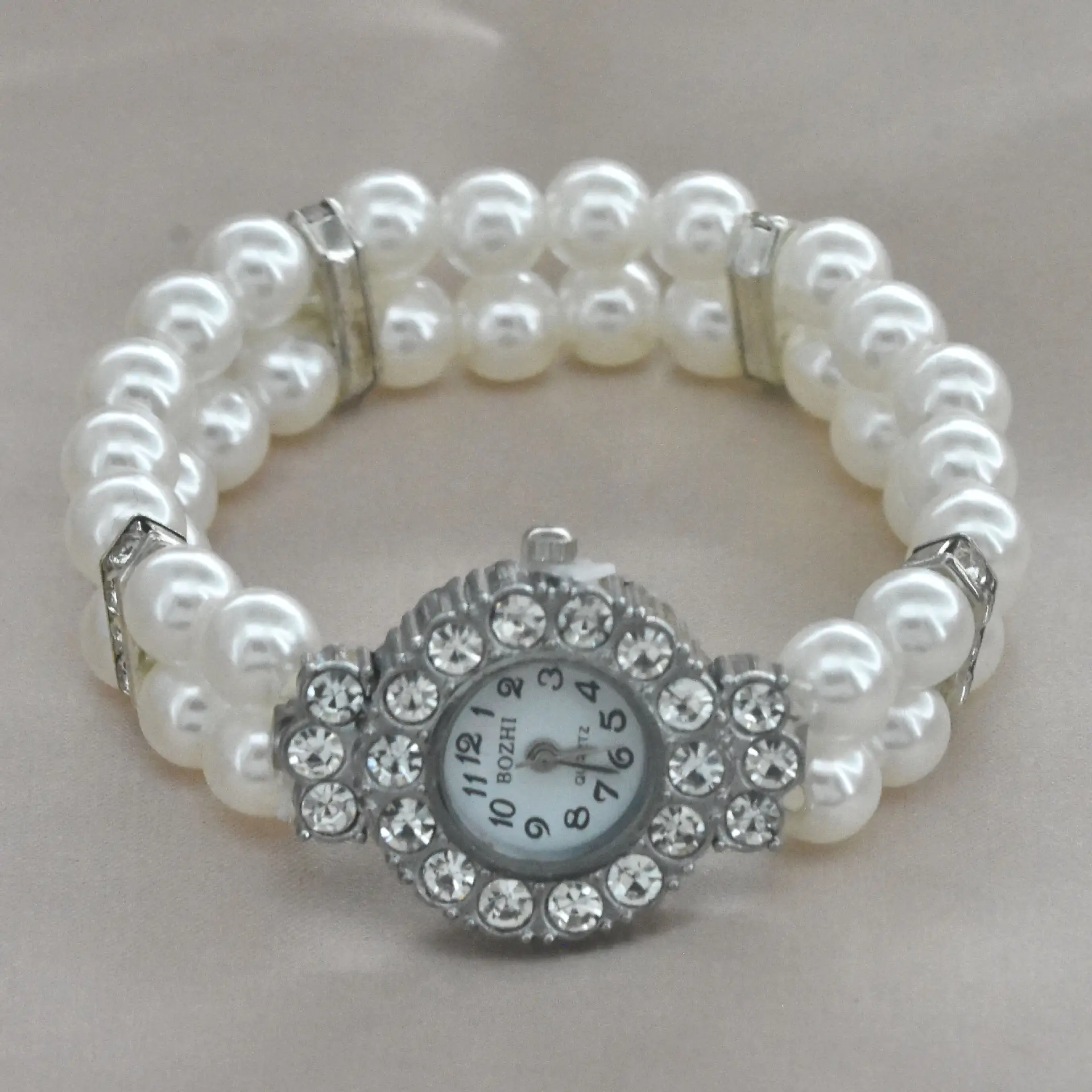 Women's Pearl Cross Bracelet Quartz Watch with Crystal Accents — feature 25