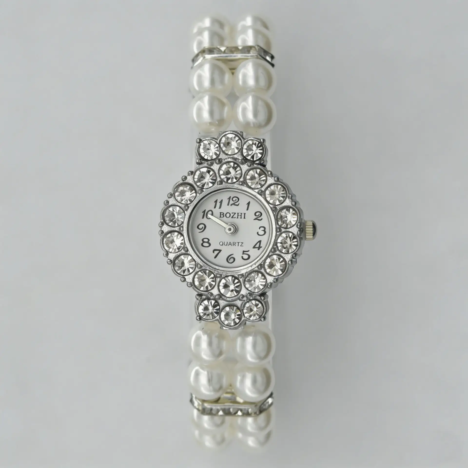 Women's Pearl Cross Bracelet Quartz Watch with Crystal Accents — feature 26