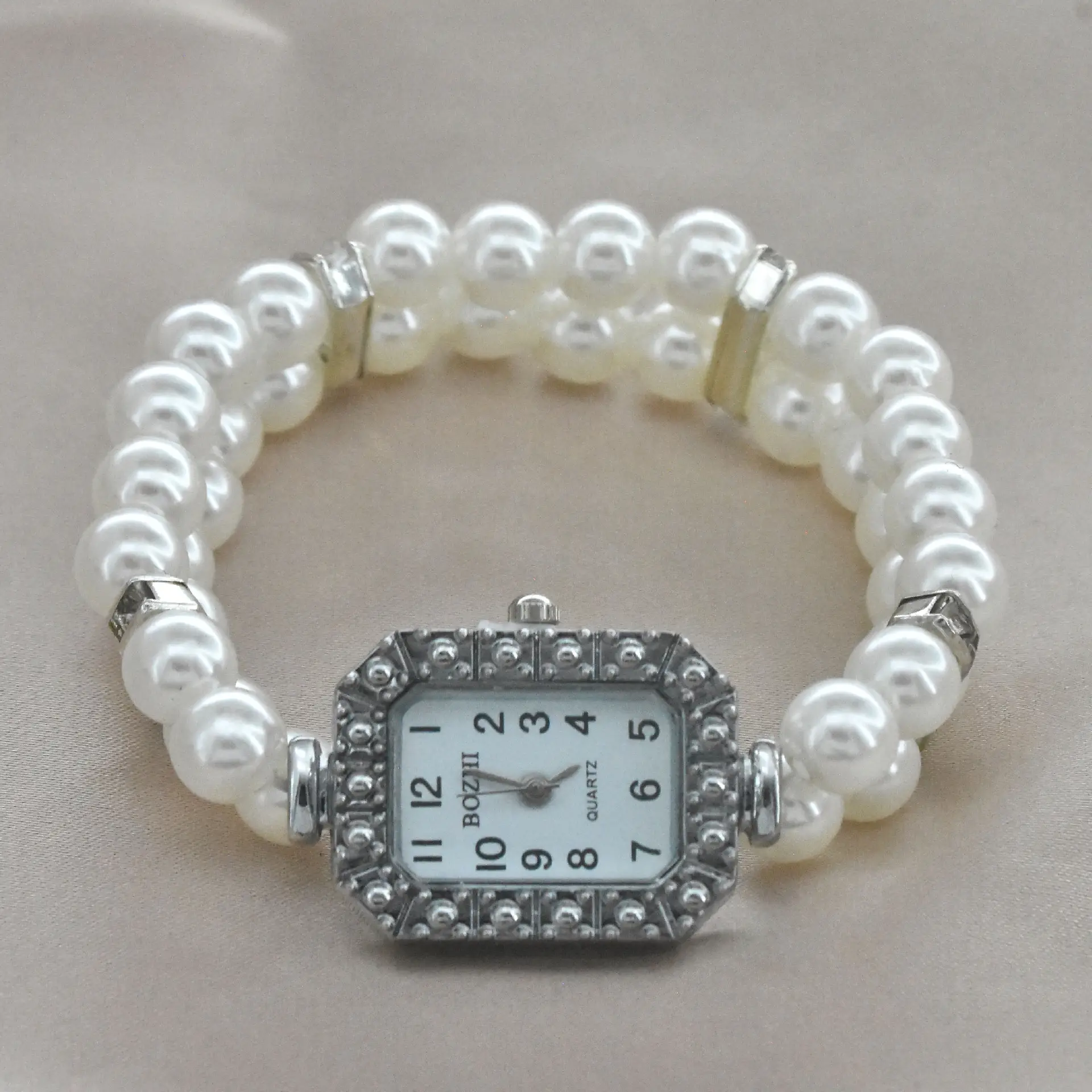Women's Pearl Cross Bracelet Quartz Watch with Crystal Accents — feature 27