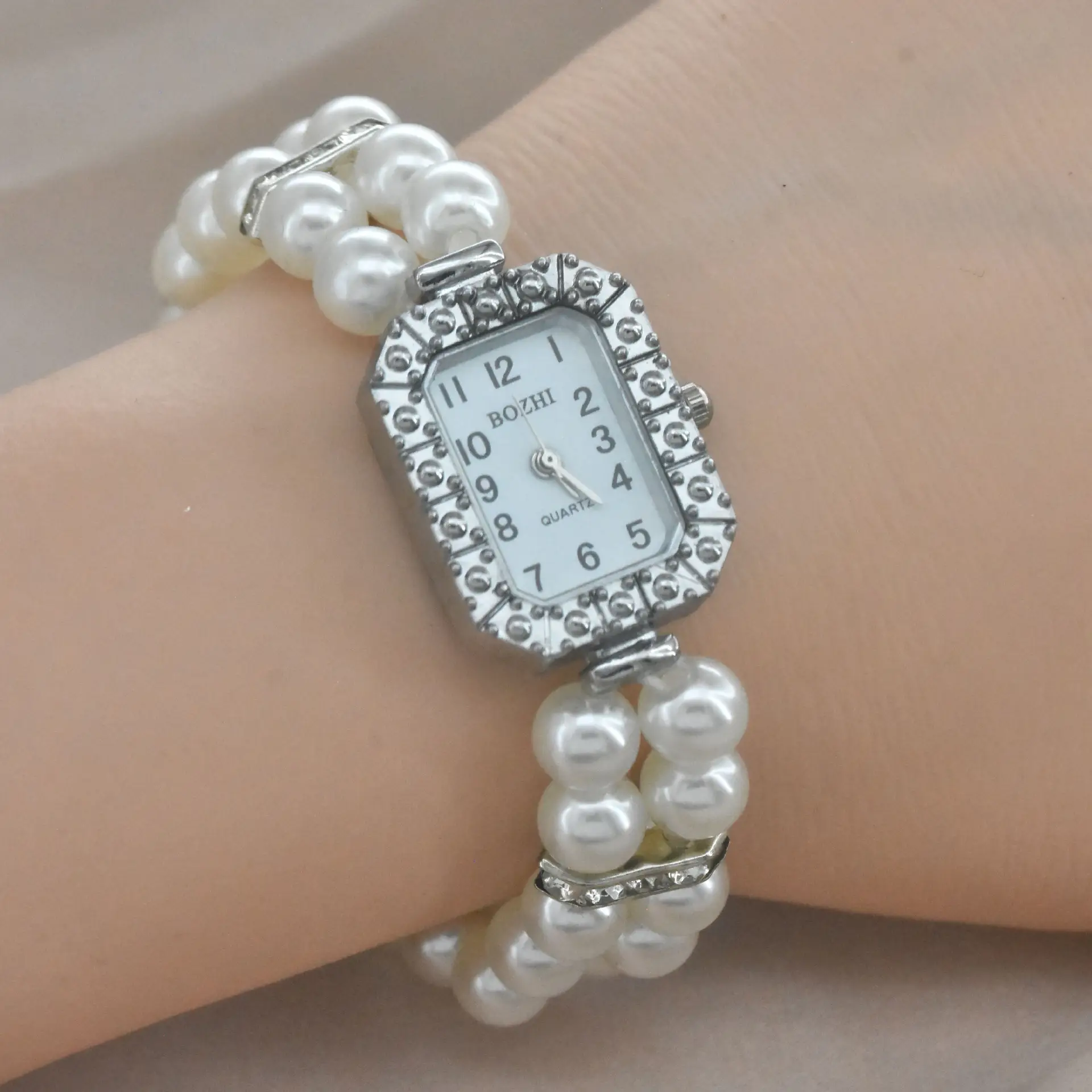 Women's Pearl Cross Bracelet Quartz Watch with Crystal Accents — feature 28