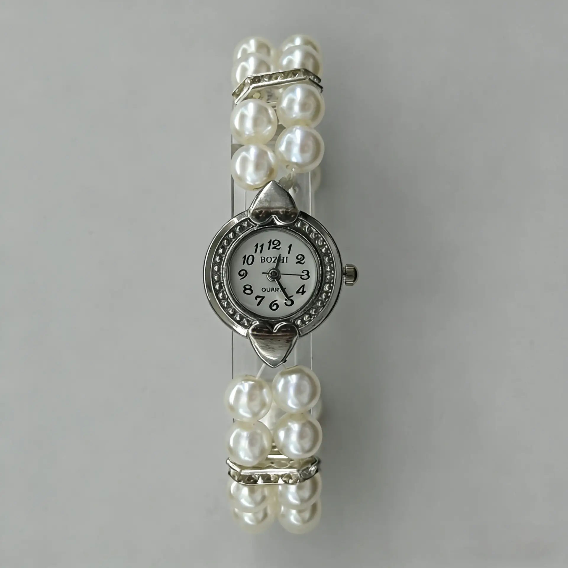 Women's Pearl Cross Bracelet Quartz Watch with Crystal Accents — feature 8