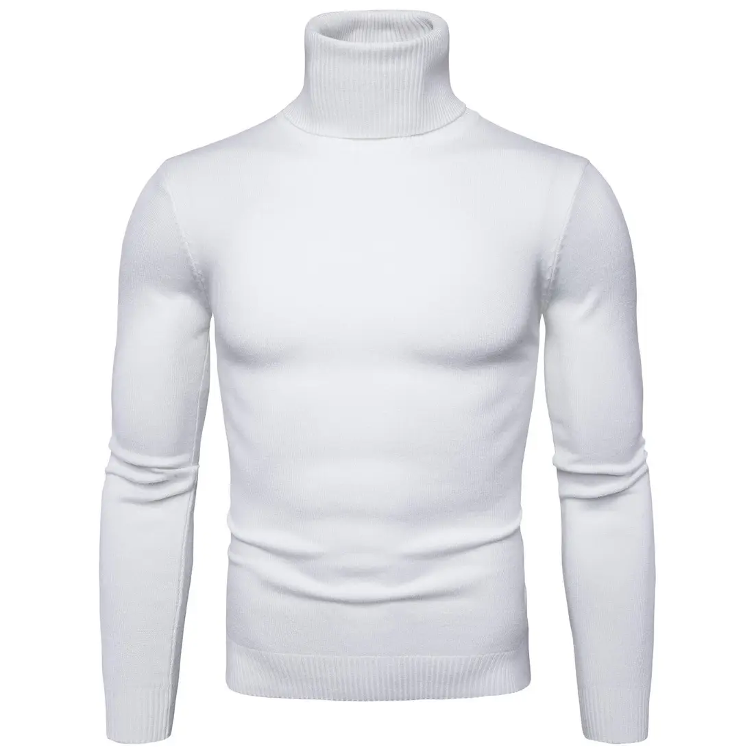 Men Navy Turtleneck Long Sleeve Sweater — feature 10