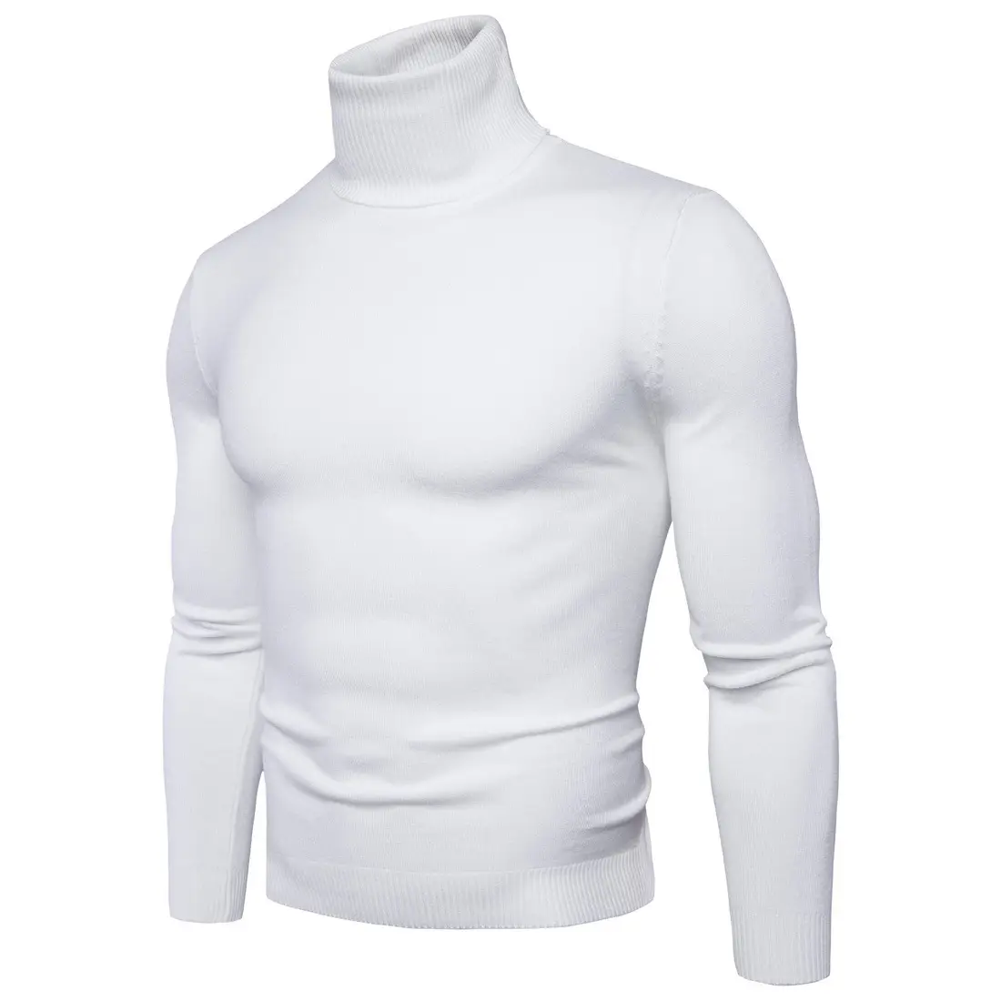 Men Navy Turtleneck Long Sleeve Sweater — feature 11