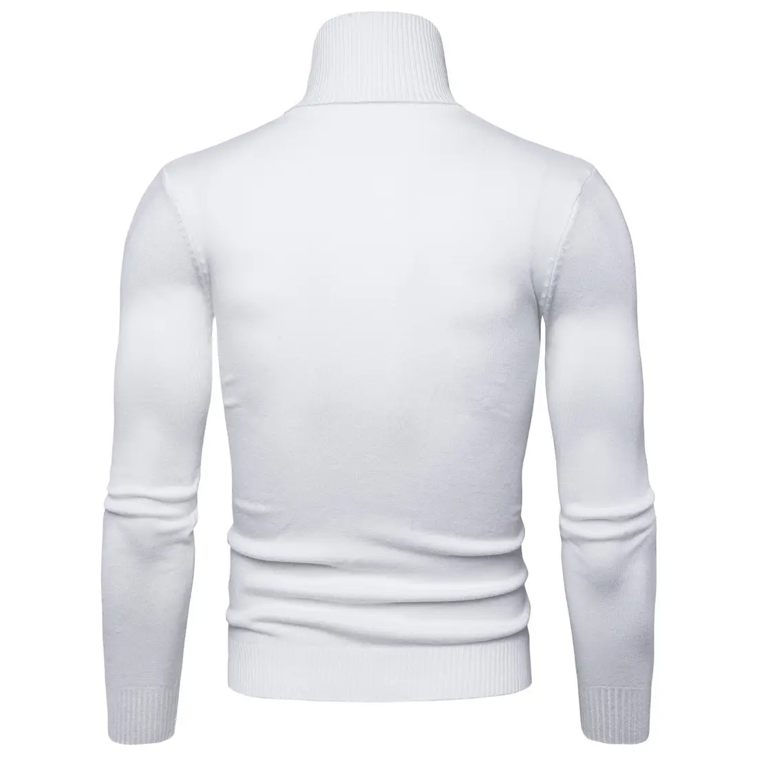 Men Navy Turtleneck Long Sleeve Sweater — feature 12