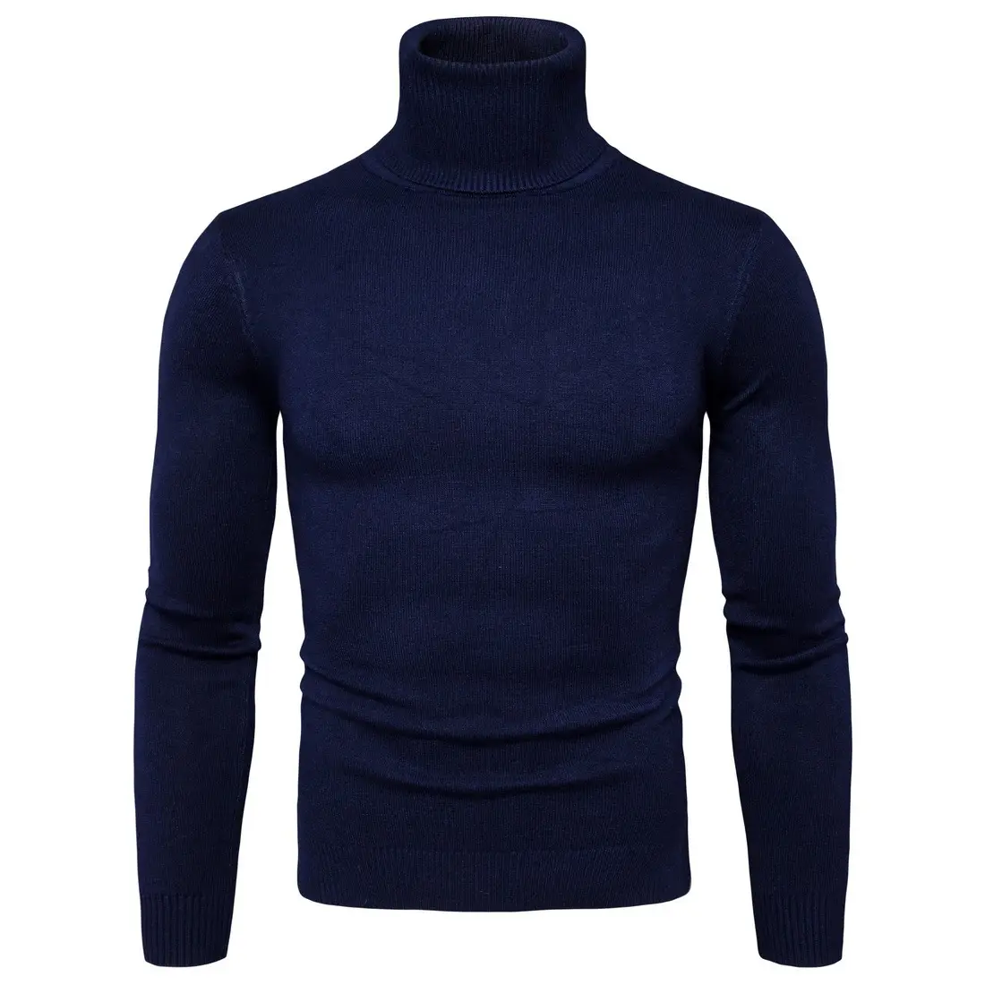 Men Navy Turtleneck Long Sleeve Sweater — feature 20