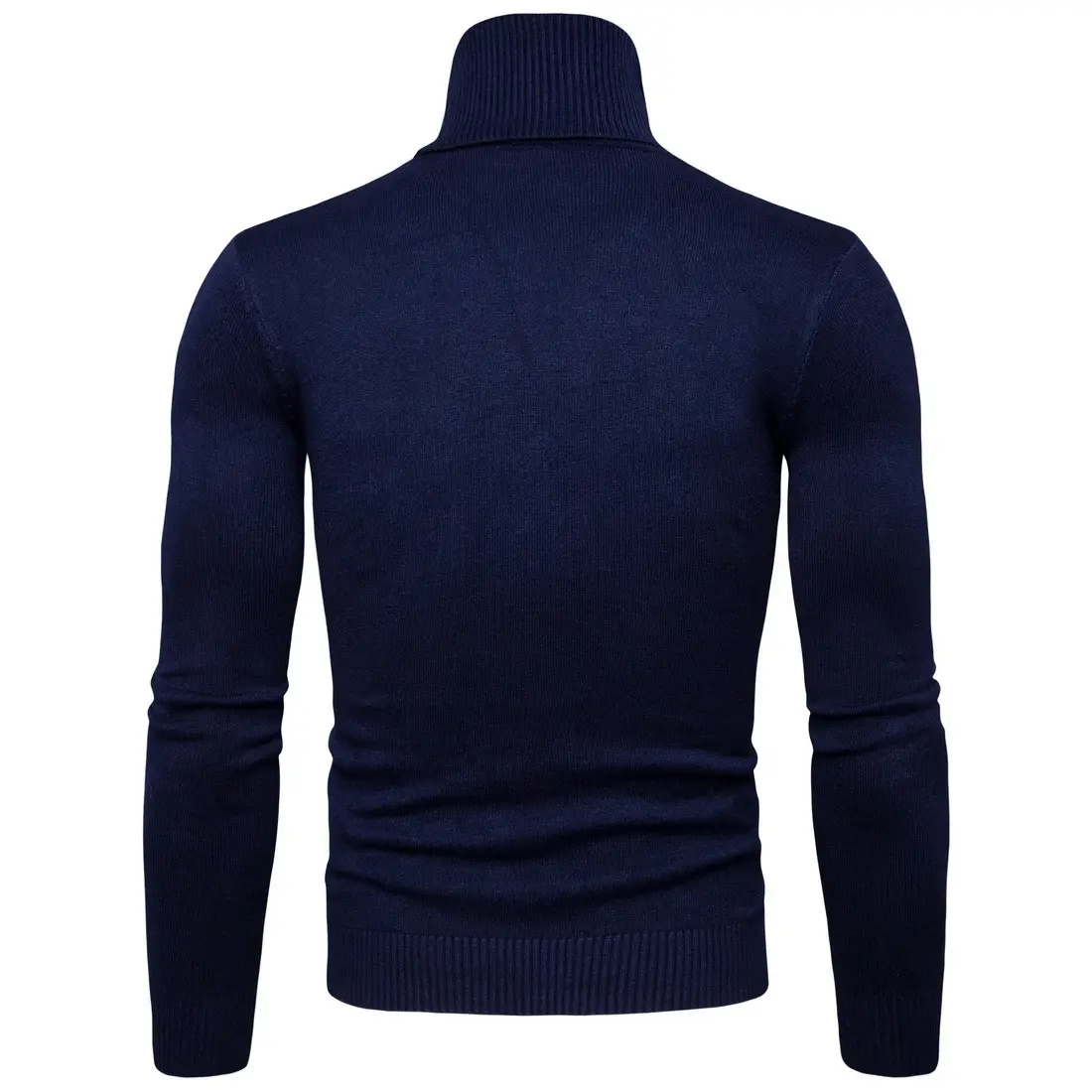 Men Navy Turtleneck Long Sleeve Sweater — feature 22
