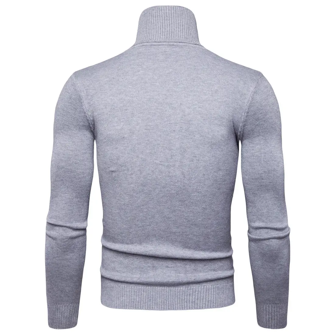 Men Navy Turtleneck Long Sleeve Sweater — feature 3