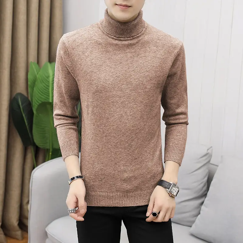 Men Navy Turtleneck Long Sleeve Sweater — feature 30