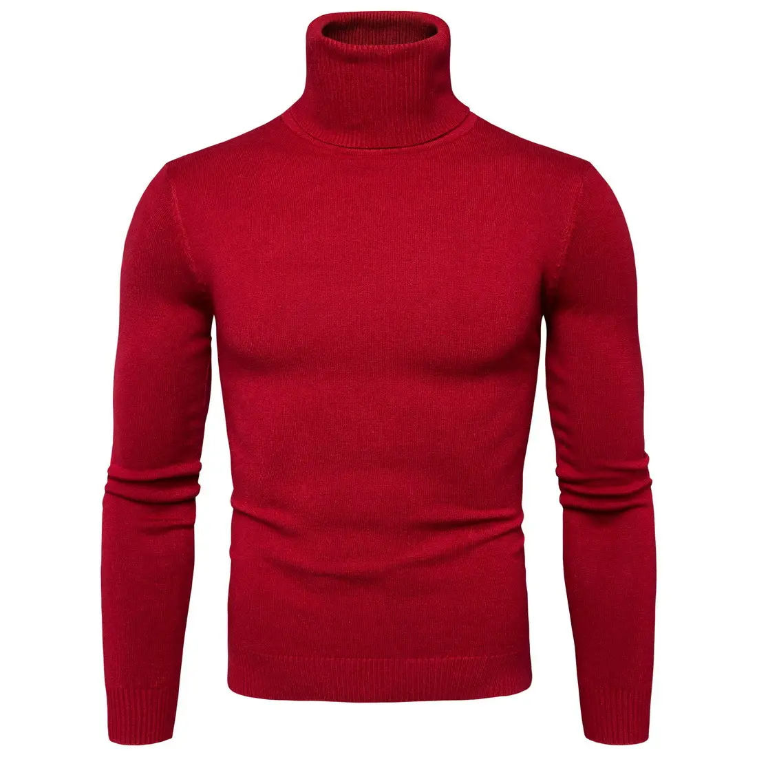 Men Navy Turtleneck Long Sleeve Sweater — feature 4