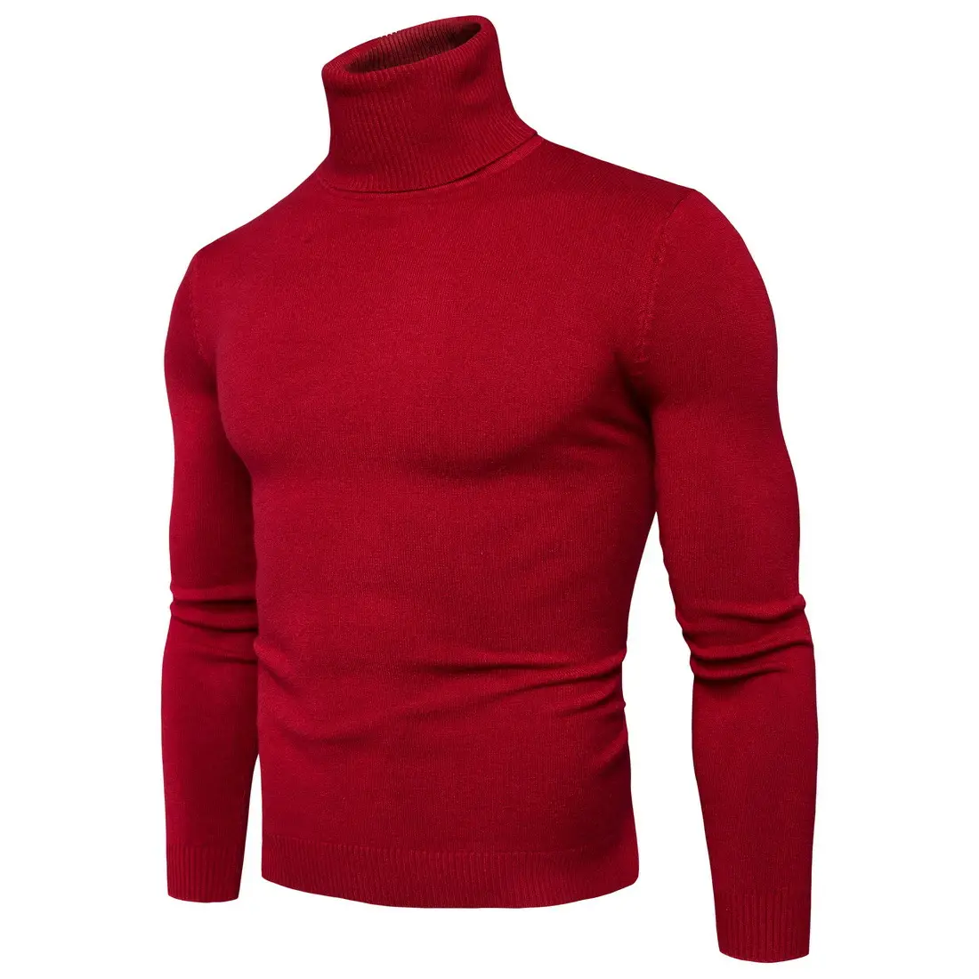 Men Navy Turtleneck Long Sleeve Sweater — feature 5
