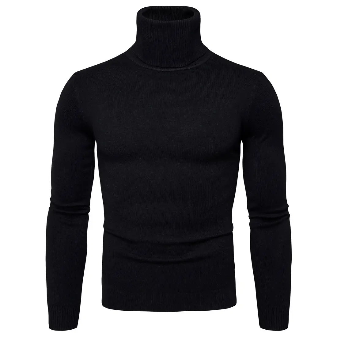 Men Navy Turtleneck Long Sleeve Sweater — feature 7