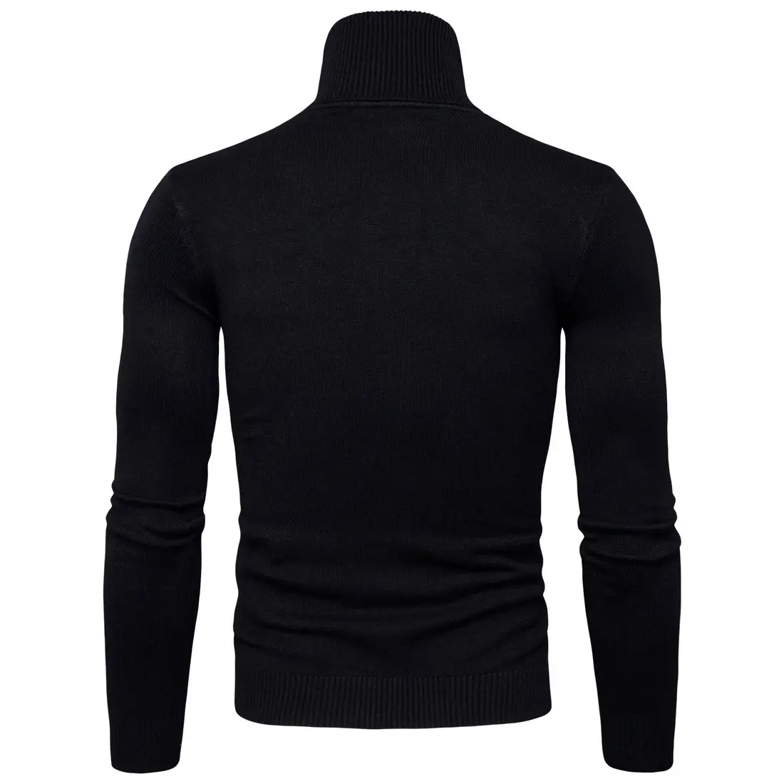 Men Navy Turtleneck Long Sleeve Sweater — feature 9