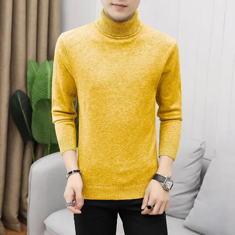 Men Navy Turtleneck Long Sleeve Sweater - Image 13