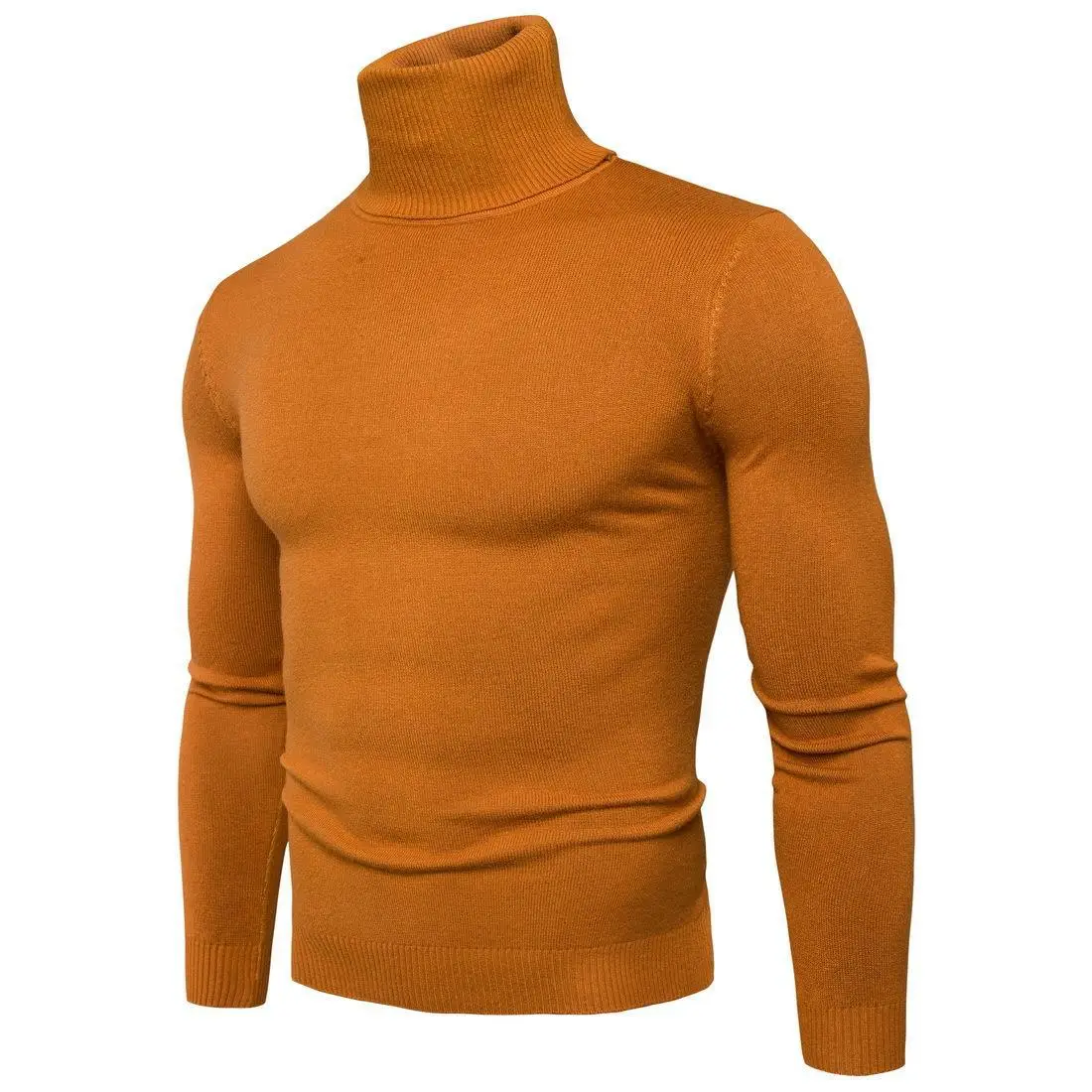 Men Navy Turtleneck Long Sleeve Sweater - Image 4