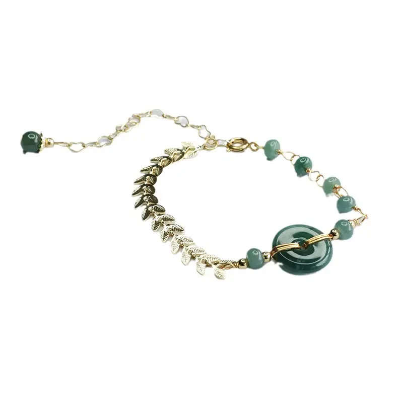 Natural Jade Bracelet Blue Horizontal Peace Buckle - Image 6