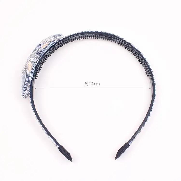 Korean Style Bow Hairband for Girls Plaid Fabric - Image 9