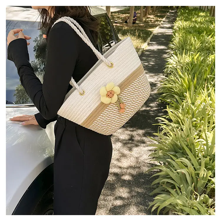 Women's Summer Woven Bag with Floral Embroidery — feature 10