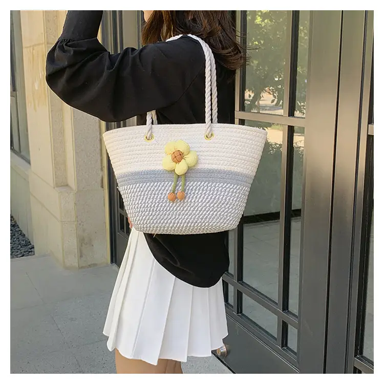 Women's Summer Woven Bag with Floral Embroidery — feature 12